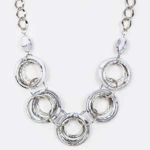 Mix Rings Rendant Necklace with Matching Earring
